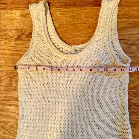 Madewell Textured Knit Scoop Neck Tank Top in Ivory - Size Small - Picture 3 of 5